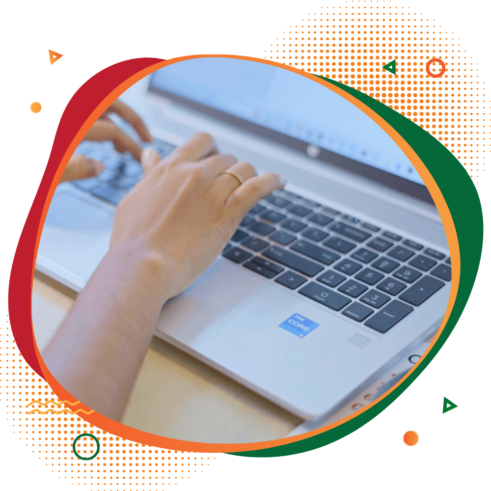 Sri Lankan offshore team working on laptop