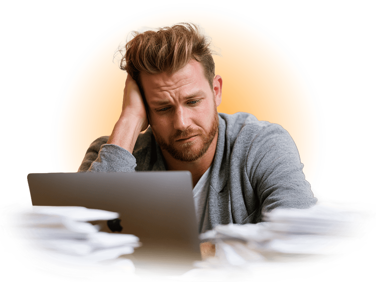 Exhausted MSP businessman
